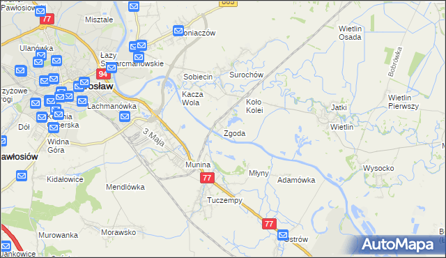 mapa Zgoda gmina Jarosław, Zgoda gmina Jarosław na mapie Targeo