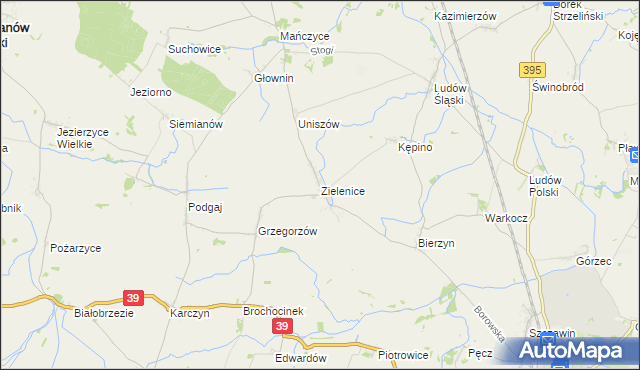 mapa Zielenice gmina Borów, Zielenice gmina Borów na mapie Targeo