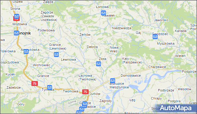 mapa Złota gmina Czchów, Złota gmina Czchów na mapie Targeo