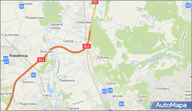 mapa Złotkowo, Złotkowo na mapie Targeo