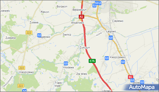 mapa Żukczyn, Żukczyn na mapie Targeo