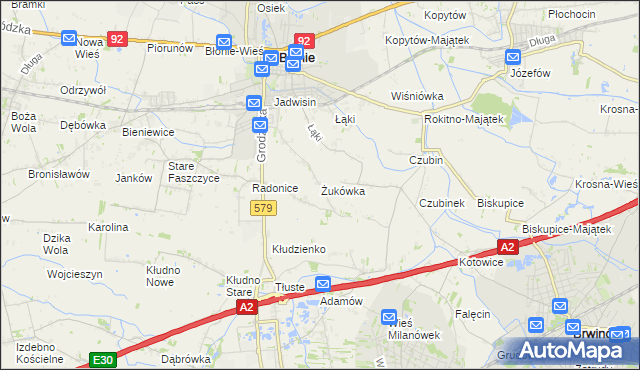 mapa Żukówka, Żukówka na mapie Targeo
