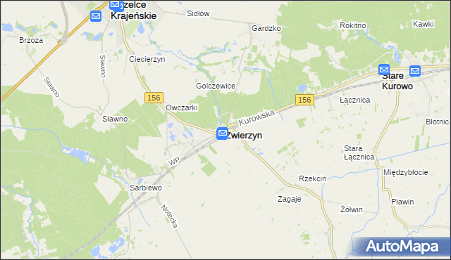 mapa Zwierzyn powiat strzelecko-drezdenecki, Zwierzyn powiat strzelecko-drezdenecki na mapie Targeo