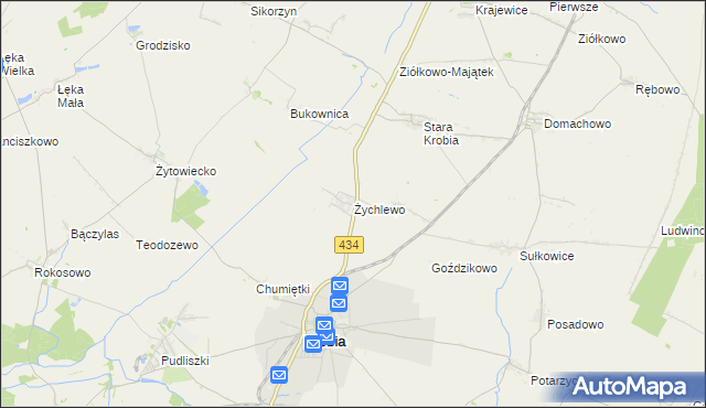 mapa Żychlewo, Żychlewo na mapie Targeo