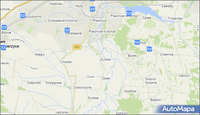 mapa Żydów gmina Godziesze Wielkie, Żydów gmina Godziesze Wielkie na mapie Targeo