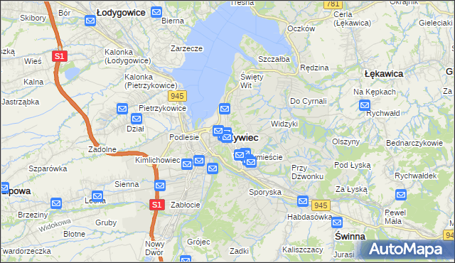 mapa Żywiec, Żywiec na mapie Targeo