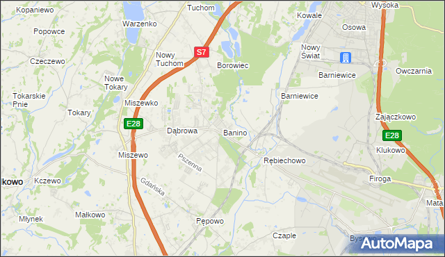 mapa Banino, Banino na mapie Targeo