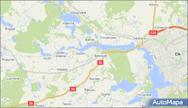 mapa Bartosze, Bartosze na mapie Targeo