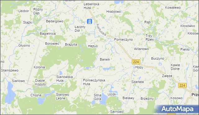 mapa Barwik, Barwik na mapie Targeo