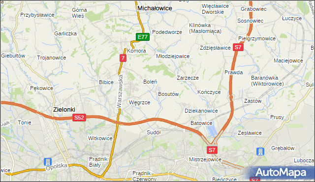 mapa Bosutów, Bosutów na mapie Targeo