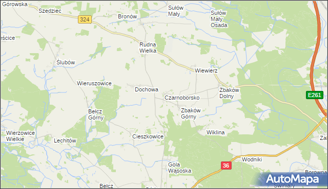 mapa Czarnoborsko, Czarnoborsko na mapie Targeo