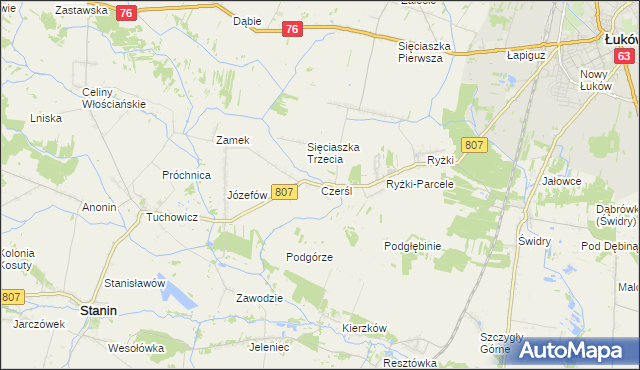 mapa Czerśl, Czerśl na mapie Targeo