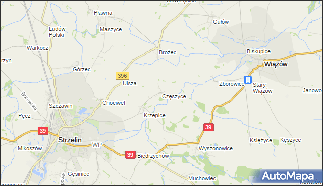 mapa Częszyce, Częszyce na mapie Targeo