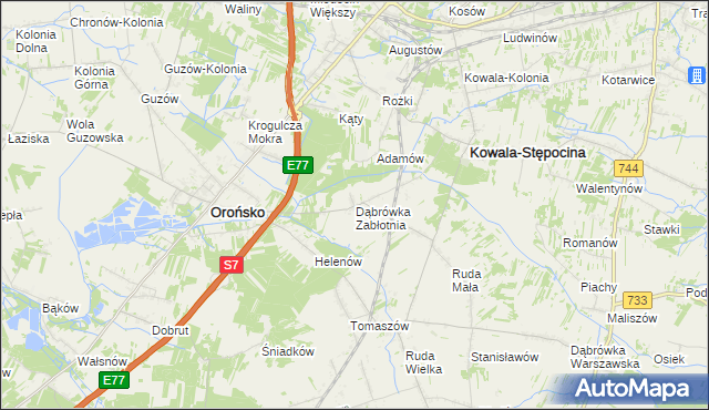 mapa Dąbrówka Zabłotnia, Dąbrówka Zabłotnia na mapie Targeo