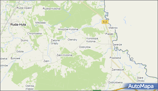 mapa Dobryłów, Dobryłów na mapie Targeo