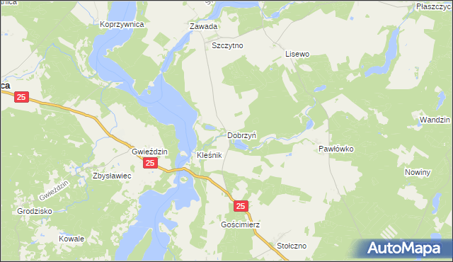 mapa Dobrzyń gmina Przechlewo, Dobrzyń gmina Przechlewo na mapie Targeo