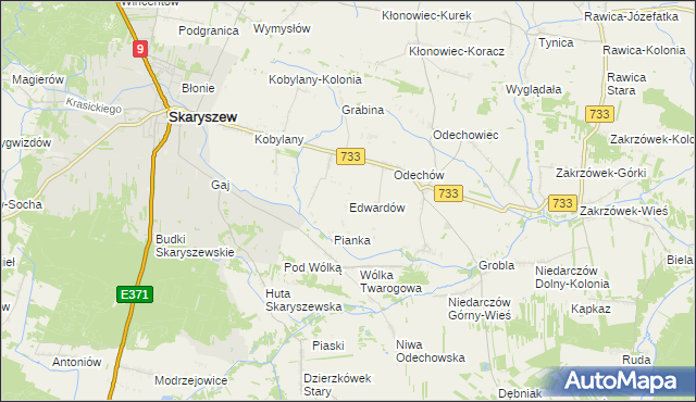 mapa Edwardów gmina Skaryszew, Edwardów gmina Skaryszew na mapie Targeo