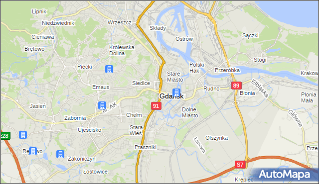 mapa Gdańska, Gdańsk na mapie Targeo