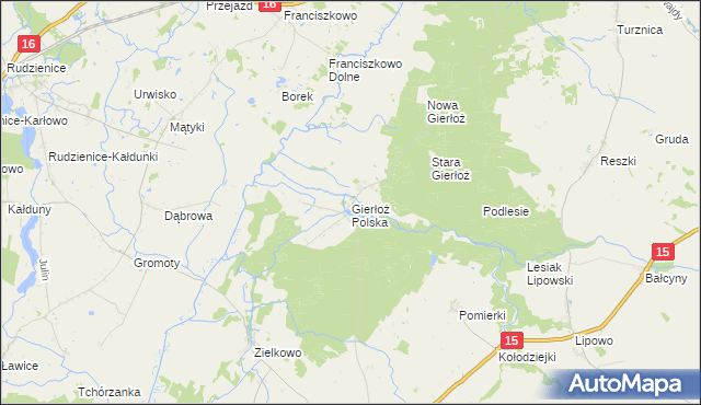 mapa Gierłoż Polska, Gierłoż Polska na mapie Targeo