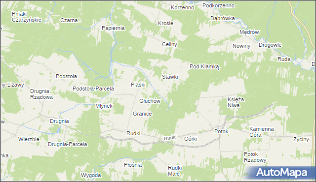 mapa Głuchów-Lasy, Głuchów-Lasy na mapie Targeo