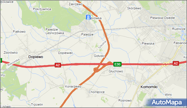 mapa Gołuski, Gołuski na mapie Targeo