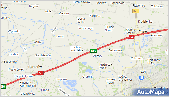 mapa Izdebno Nowe, Izdebno Nowe na mapie Targeo