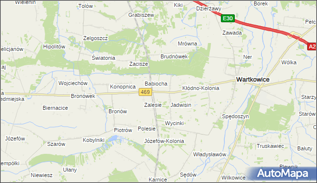 mapa Kłódno, Kłódno na mapie Targeo