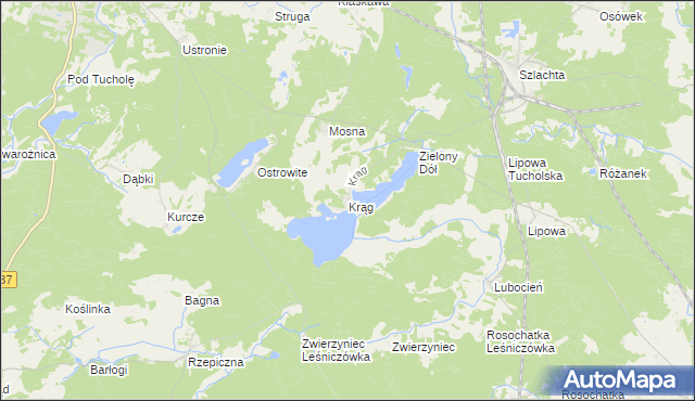 mapa Krąg gmina Śliwice, Krąg gmina Śliwice na mapie Targeo