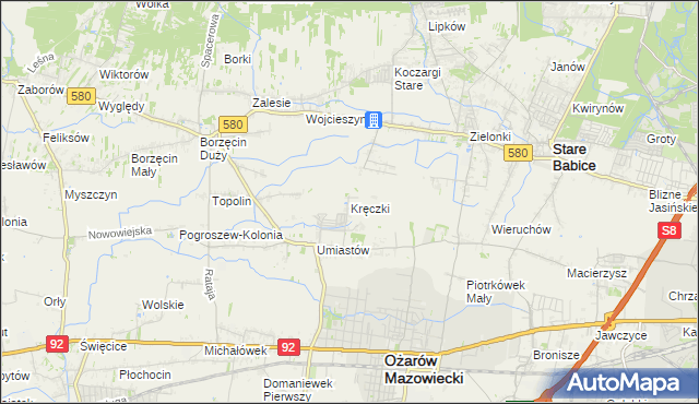 mapa Kręczki, Kręczki na mapie Targeo