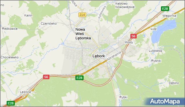 mapa Lębork, Lębork na mapie Targeo