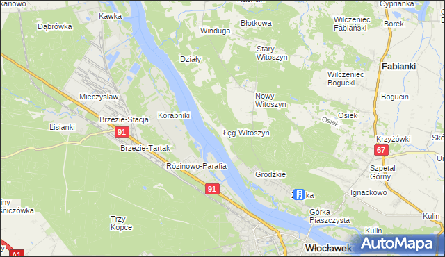 mapa Łęg-Witoszyn, Łęg-Witoszyn na mapie Targeo