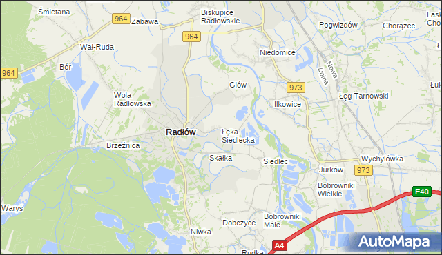 mapa Łęka Siedlecka, Łęka Siedlecka na mapie Targeo