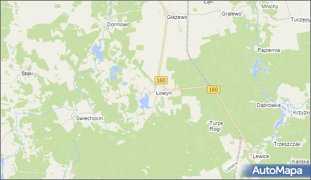 mapa Łowyń, Łowyń na mapie Targeo