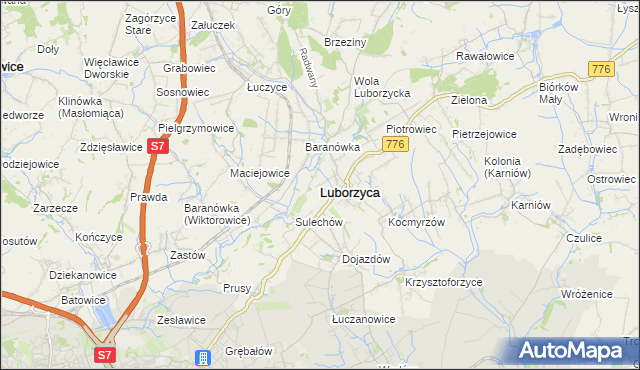 mapa Luborzyca, Luborzyca na mapie Targeo