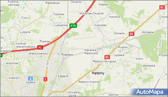 mapa Marianka Rędzińska, Marianka Rędzińska na mapie Targeo