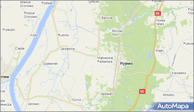 mapa Mątowskie Pastwiska, Mątowskie Pastwiska na mapie Targeo