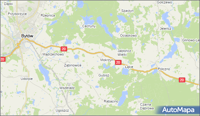 mapa Mokrzyn, Mokrzyn na mapie Targeo