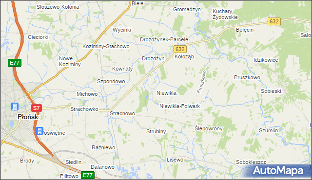 mapa Niewikla, Niewikla na mapie Targeo
