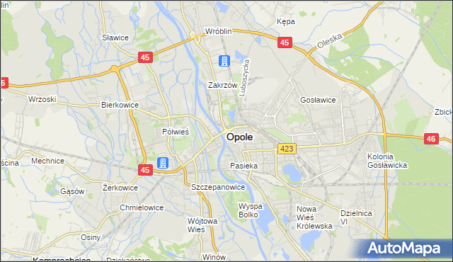 mapa Opola, Opole na mapie Targeo