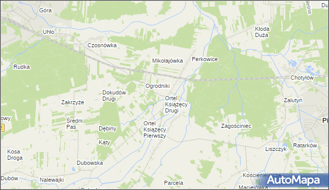 mapa Ortel Książęcy Drugi, Ortel Książęcy Drugi na mapie Targeo