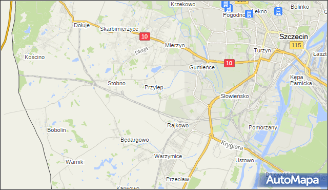 mapa Ostoja gmina Kołbaskowo, Ostoja gmina Kołbaskowo na mapie Targeo