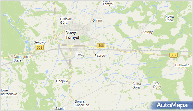 mapa Paproć, Paproć na mapie Targeo