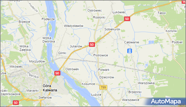 mapa Piotrowice gmina Karczew, Piotrowice gmina Karczew na mapie Targeo