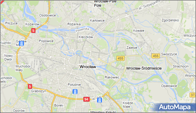 mapa Plac Grunwaldzki, Plac Grunwaldzki na mapie Targeo