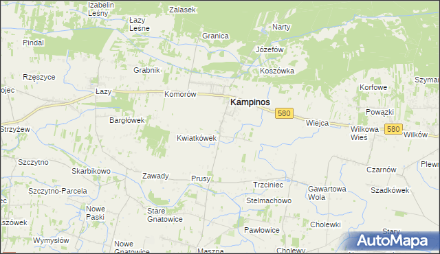 mapa Podkampinos, Podkampinos na mapie Targeo