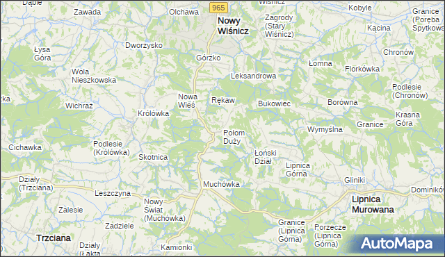 mapa Połom Duży, Połom Duży na mapie Targeo