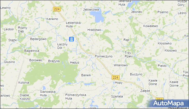 mapa Pomieczyno, Pomieczyno na mapie Targeo