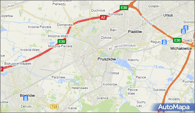 mapa Pruszków, Pruszków na mapie Targeo