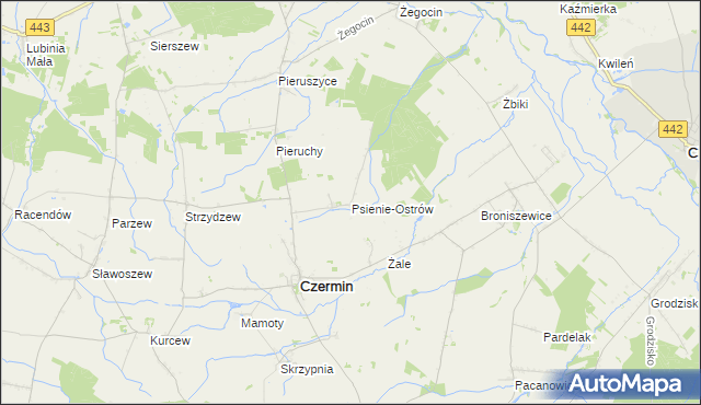 mapa Psienie-Ostrów, Psienie-Ostrów na mapie Targeo