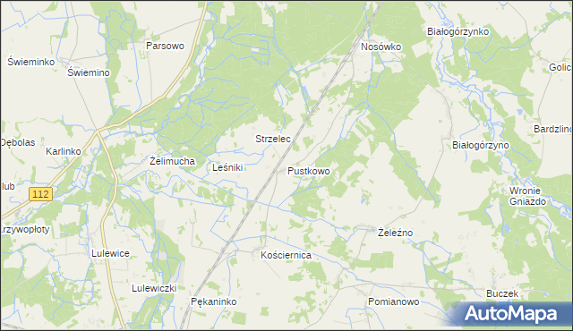 mapa Pustkowo gmina Białogard, Pustkowo gmina Białogard na mapie Targeo